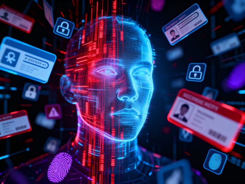 Editorial illustration of business leaders and IT security professionals reviewing cyber risk dashboards, secure networks, and incident response plans in a modern office.